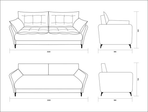 Диван прямой Sorrento/Сорренто с раскладным механизмом